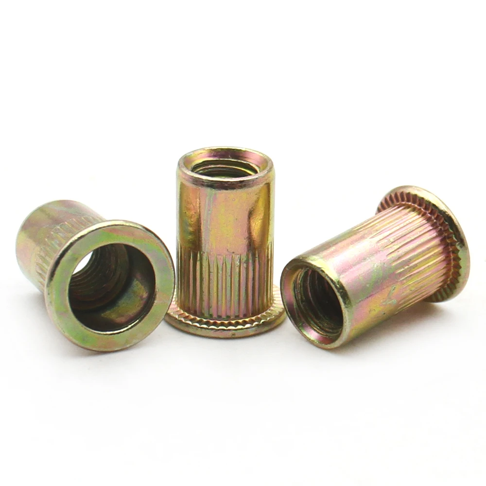 2/5/10/20 قطعة عالية القوة دائم موثوقة مخرش شقة رئيس برشام المكسرات M3 M4 M5 M6 M8 M10 M12 الثقيلة الخيوط إدراج الزنك