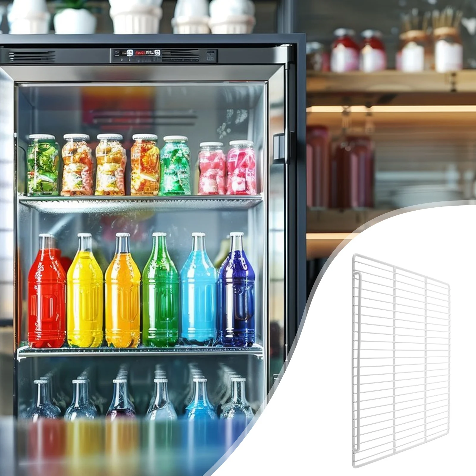 

Metal Wire Refrigerator Shelf Divider Heavy Duty Organizer Board Adjustable for Freezer Fridge Storage Refrigerator Shelves