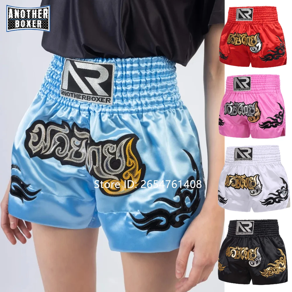 Men's Thai Kickboxing Shorts - Kids Breathable & Lightweight for MMA/BJJ/Combat Sports  - Workout Fighter Grappling MMA Short