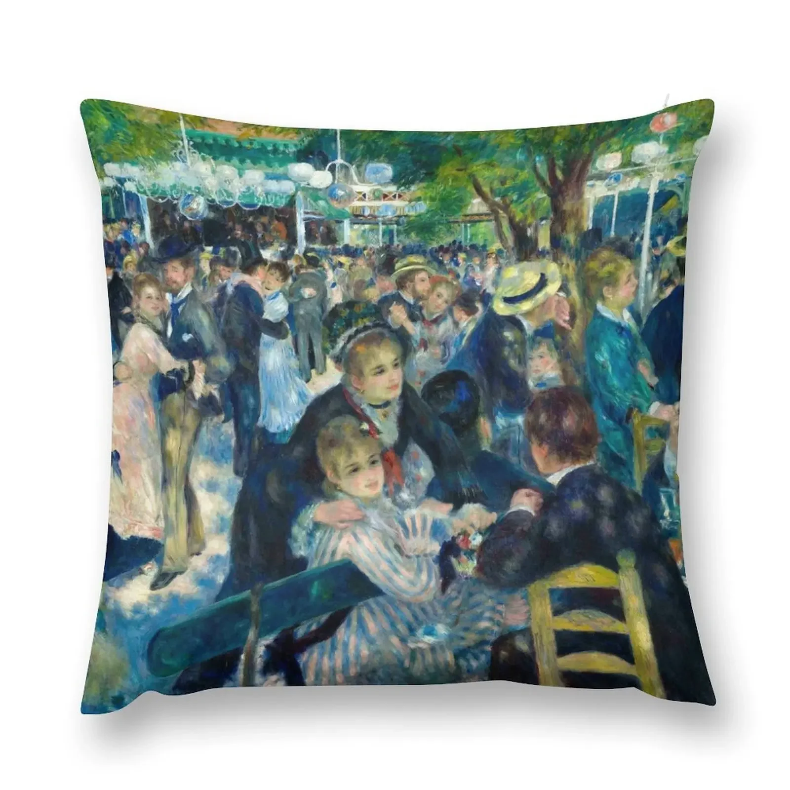 Pierre-Auguste Renoir Dance at le Moulin de la Galette Throw Pillow Cushions Home Decor pillow