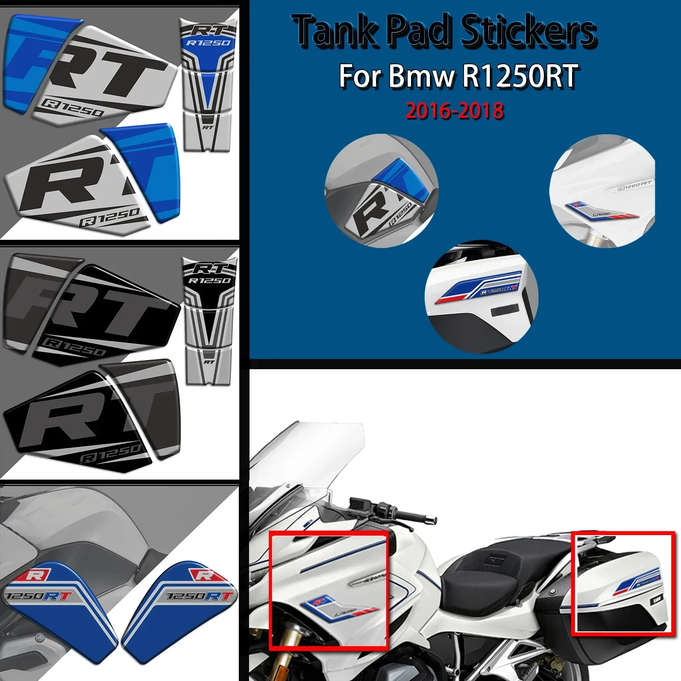 2018-2020 Motorcycle stickers For BMW R1250 R1250RT Tank Pad Stickers Trunk Side Panniers Luggage Bag Box Decal Protection