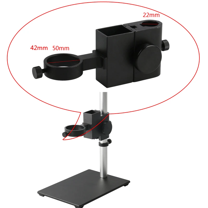 DIA 22mm Video Microscope Camera Stand Metal Bracket Lengthen Rod Extension Bar Pillar with 40mm 50mm Focusing Holder