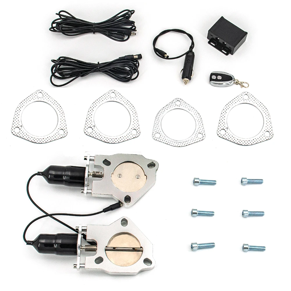 

Double 2.5\"/3\" Stainless Steel Headers Electric Exhaust Cutout Remote Kit New Condition Car Accessories