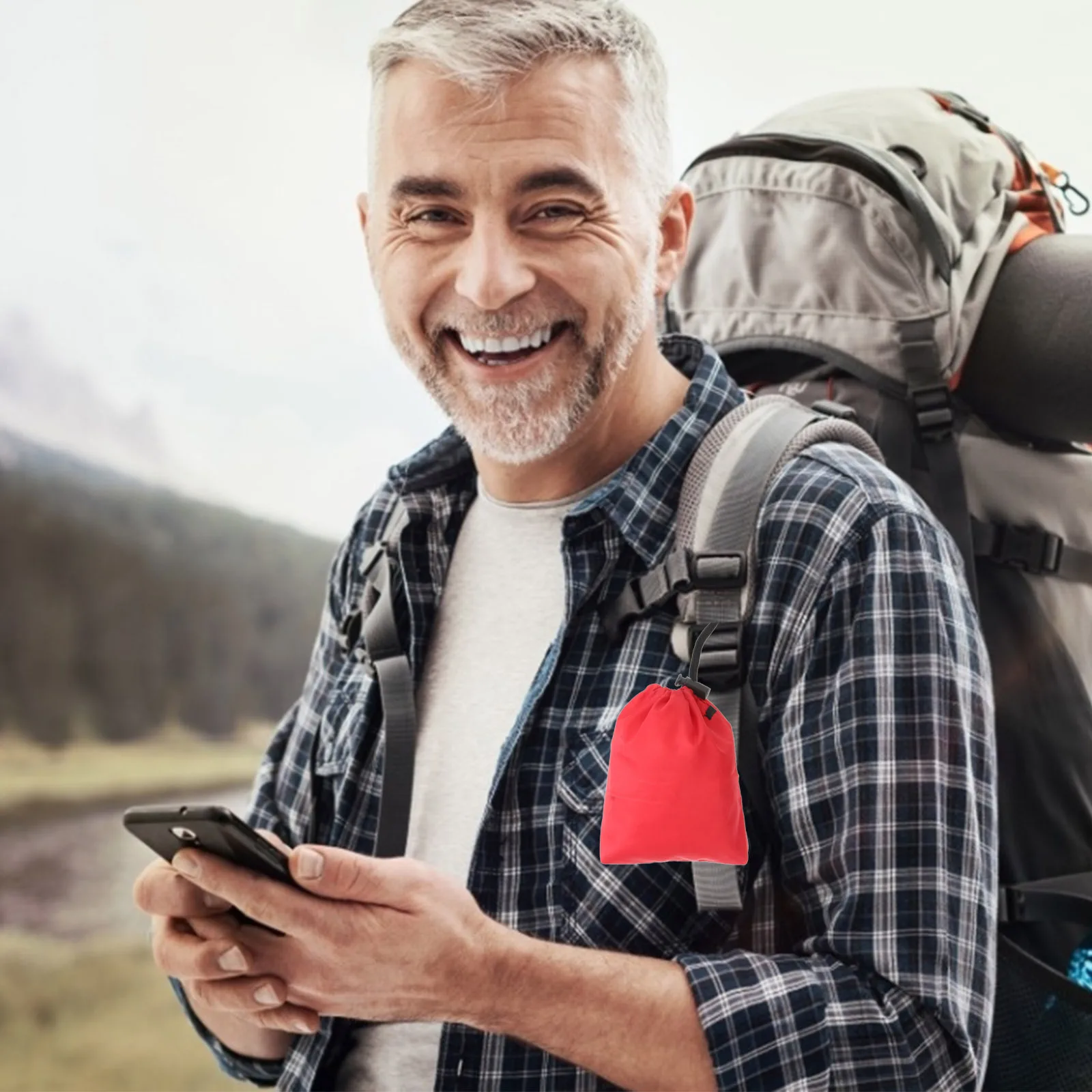 

2Pcs Drawstring Storage Pouch Set Compact Waterproof Bags for Daily Gadget Coins Cards Camping Essentials Small Items