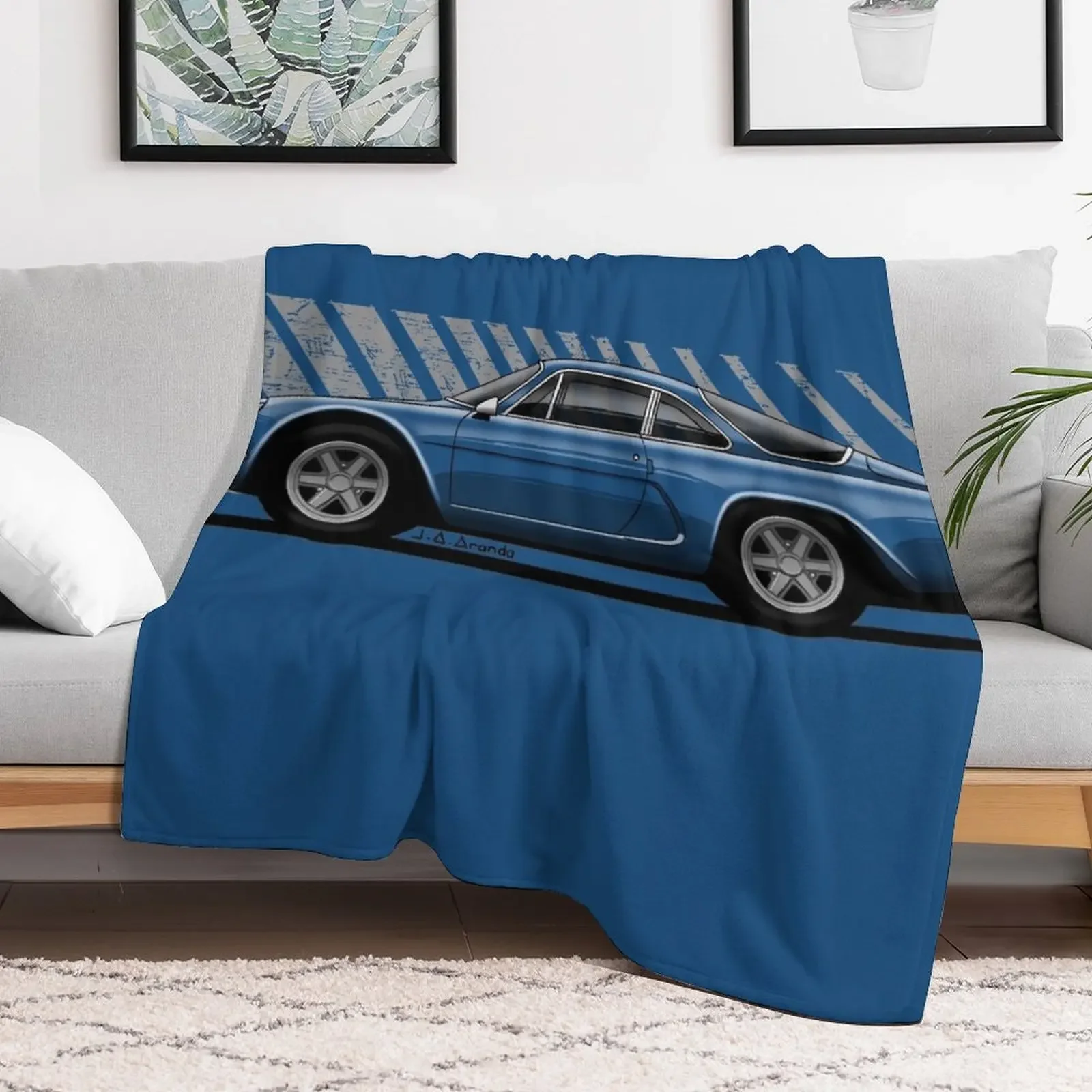 My drawing of transparent classic french sports car Throw Blanket Compact Warm Blanket for Car Road Trip
