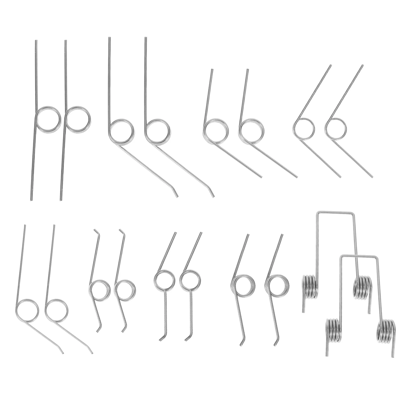 18pcs 스테인레스 스틸 쓰레기통 쓰레기통 뚜껑 용 비틀림 교체 금속 스프링 뚜껑 비틀림 스프링 보관함