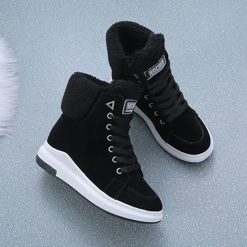 Snow Boots for Women Large Size Warm Platform Chunky With Laces Lace-up Trend 2025 Woman Shoes Winter Waterproof Non Slip Anti