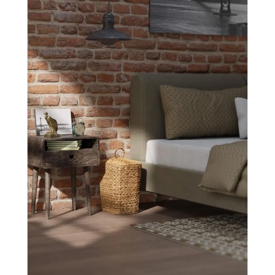 

2.6 Gallon Wicker Trash Can with Lid, Handwoven Rattan Trash Can, Woven Decorative Wastebasket, Wicker Waste Basket with Removab