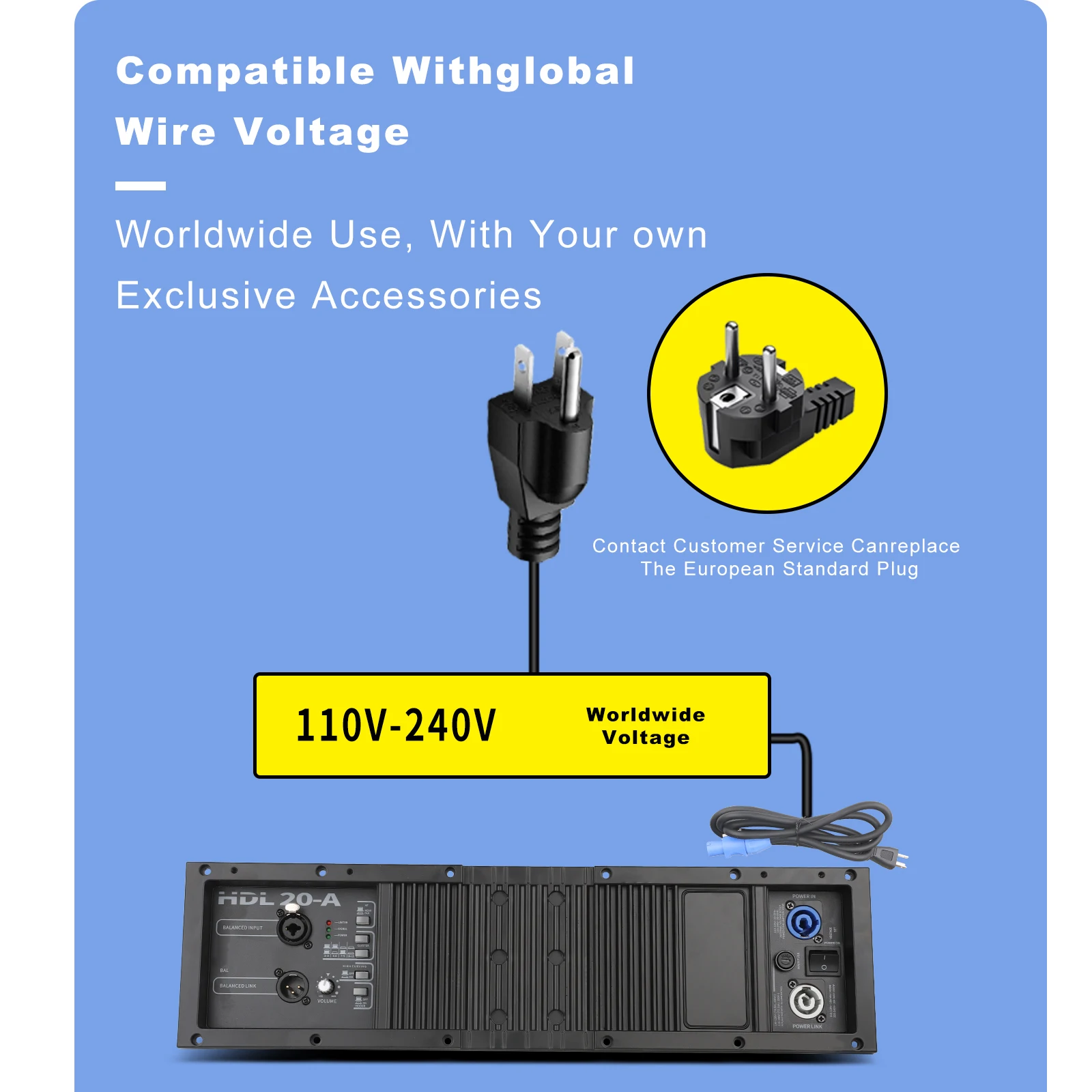 GOOERMI HDL20-A DSP المهنية فئة D وحدة مضخم رقمي لخط صفيف المتكلم المعادن المرحلة مضخم الصوت #4