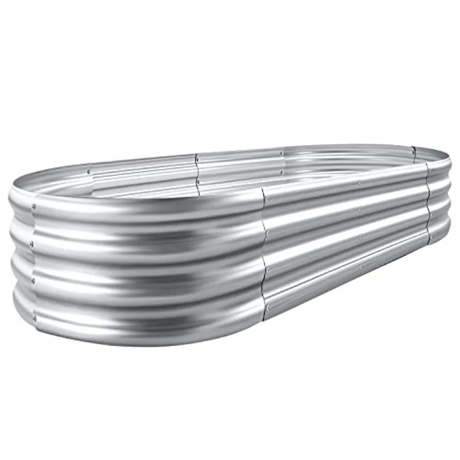 

8×4×1 Feet Galvanized Raised Garden Bed Kit Raised Garden Boxes Outdoor Oval Metal Raised Garden Beds for Vegetables……
