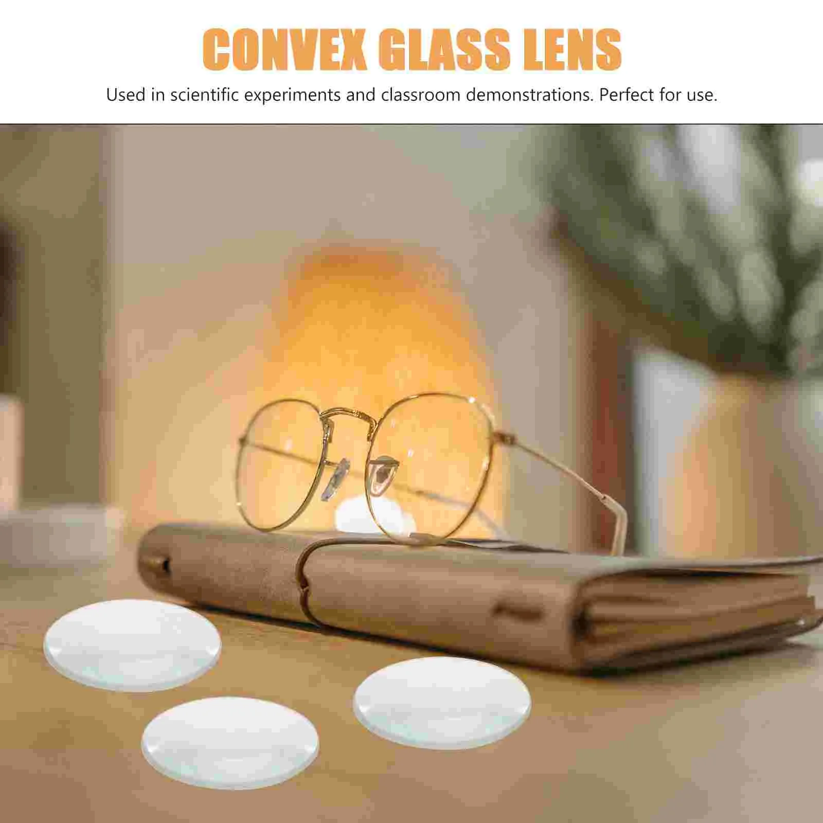 5 Pcs Optical Prism Convex Lenses for Telescope Double Science Round Mirror Glass Glasses