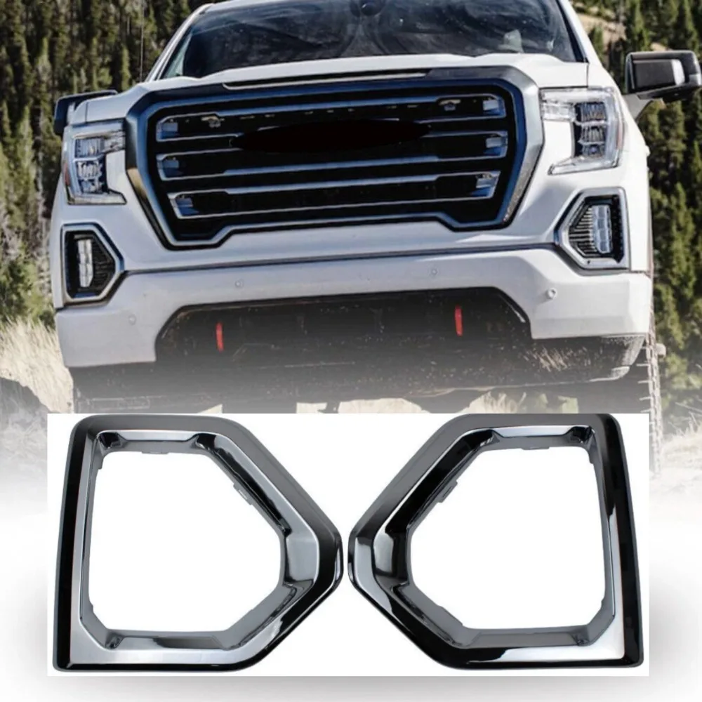 

84176752 84176753 Крышка противотуманной фары Передняя противотуманная фара Наружная крышка 1 пара глянцевого черного цвета для GMC Sierra 1500 2019 2020 2021