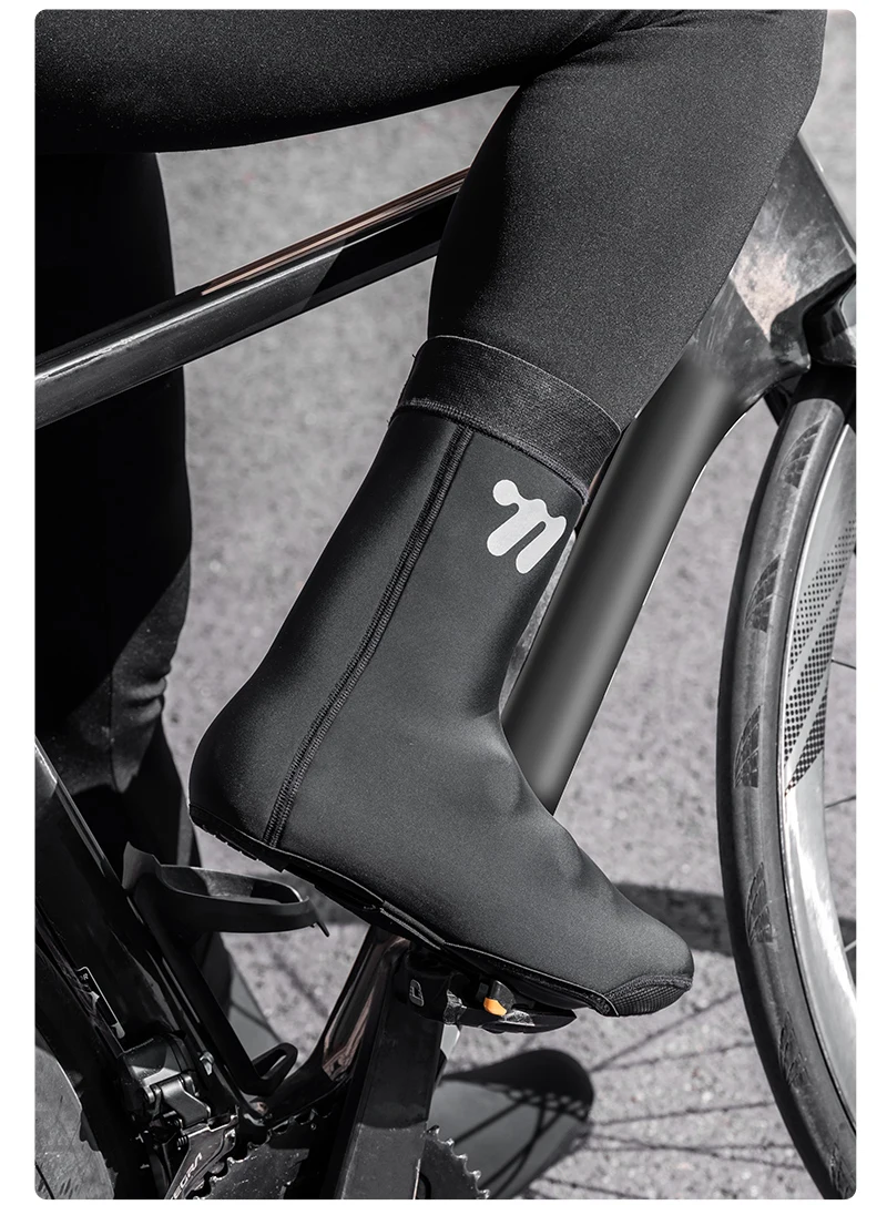 WEST BIKING Winter-Fahrradschuhüberzieher, Thermo-Fleece, winddicht, Neopren-Überschuhe, für kaltes Wetter, Rennrad- und Mountainbike-Ausrüstung – Detail 15