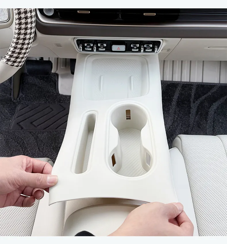 For GWM ORA 5 2026 Integrated Center Console Silicone Mat Wireless Charging Cup & Phone Slot Cover Anti-slip Dustproof Interior