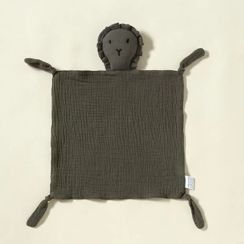 97BE القطن منديل الرضع الصغار اللعاب منشفة الأسد دمية الراحة وشاح بطانية #3