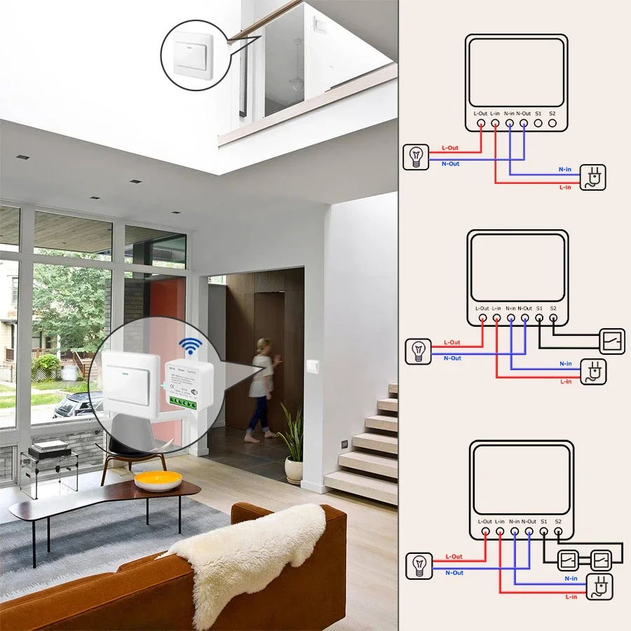 Tuya Wifi Switch Smart Home Domotica Yandex Station Alexa Alice Wireless Interruptor Module 110V 220V AC DIY For Light Socket