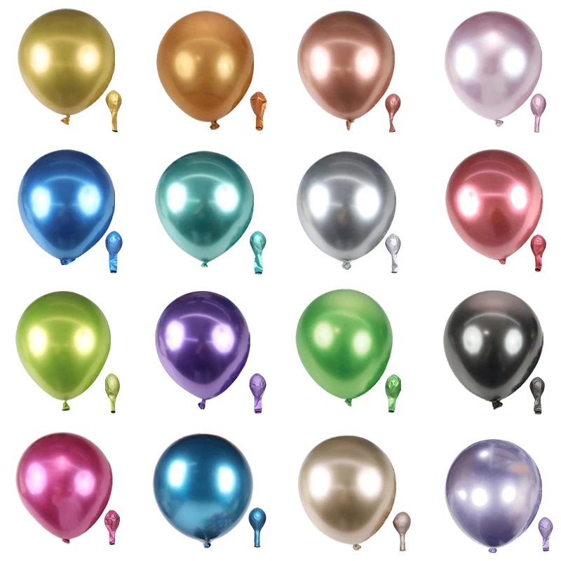 12 Zoll metallische Geburtstags ballons 10//50pc Chrom Metall Latex Luftballons für Geburtstag Hochzeit Baby party Dekor Helium Globos