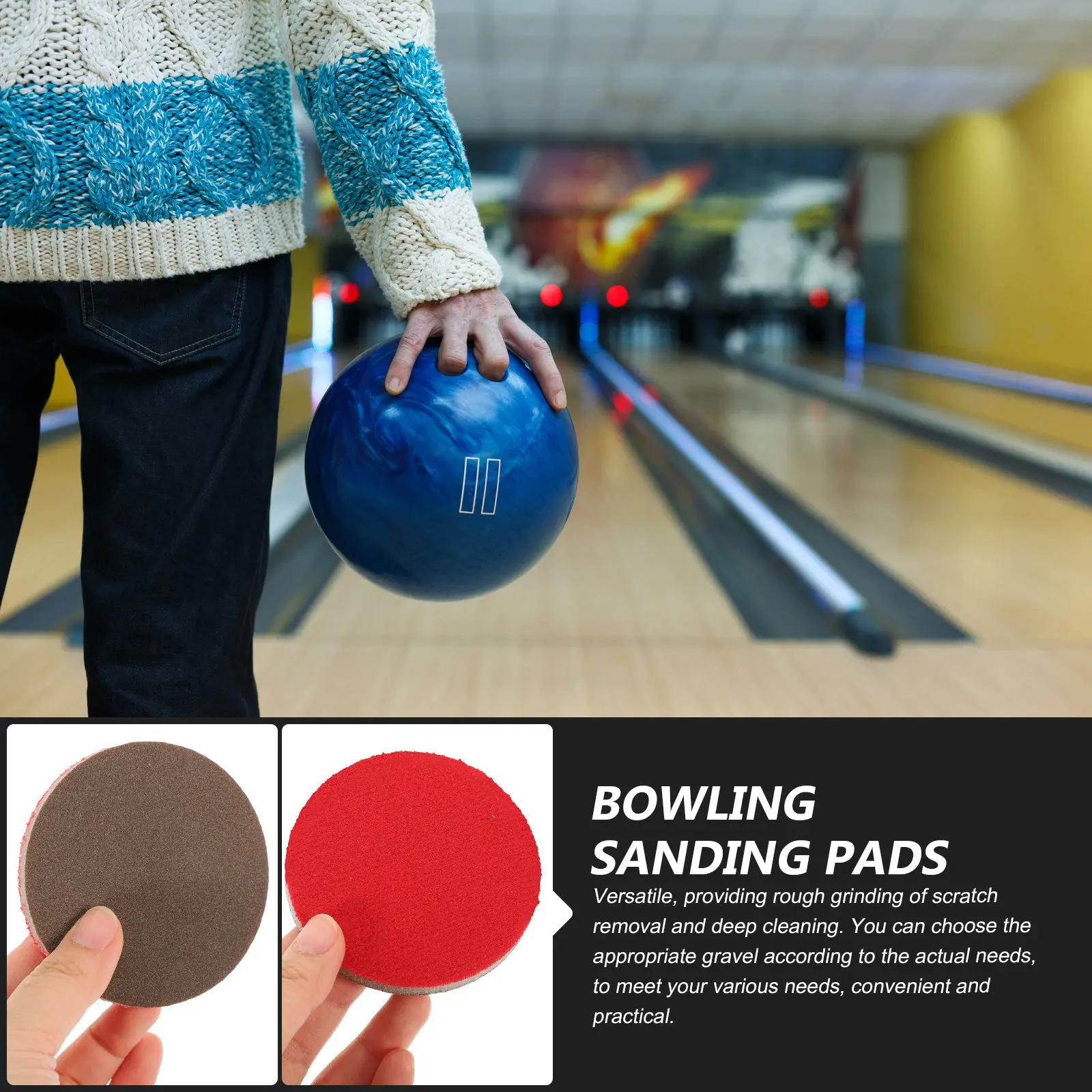 Bowling Ball Pads Kit Polishing Sanding Cleaning Sponge Material Flexible Durable Professional Long Service Life Reusable