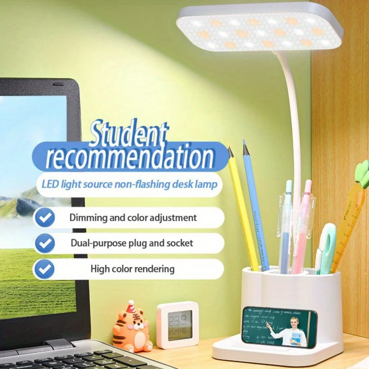 

Usb-powered LED night light, pen holder desk lamp, study desk lamp, suitable for desktop lighting in homes, offices and bedrooms