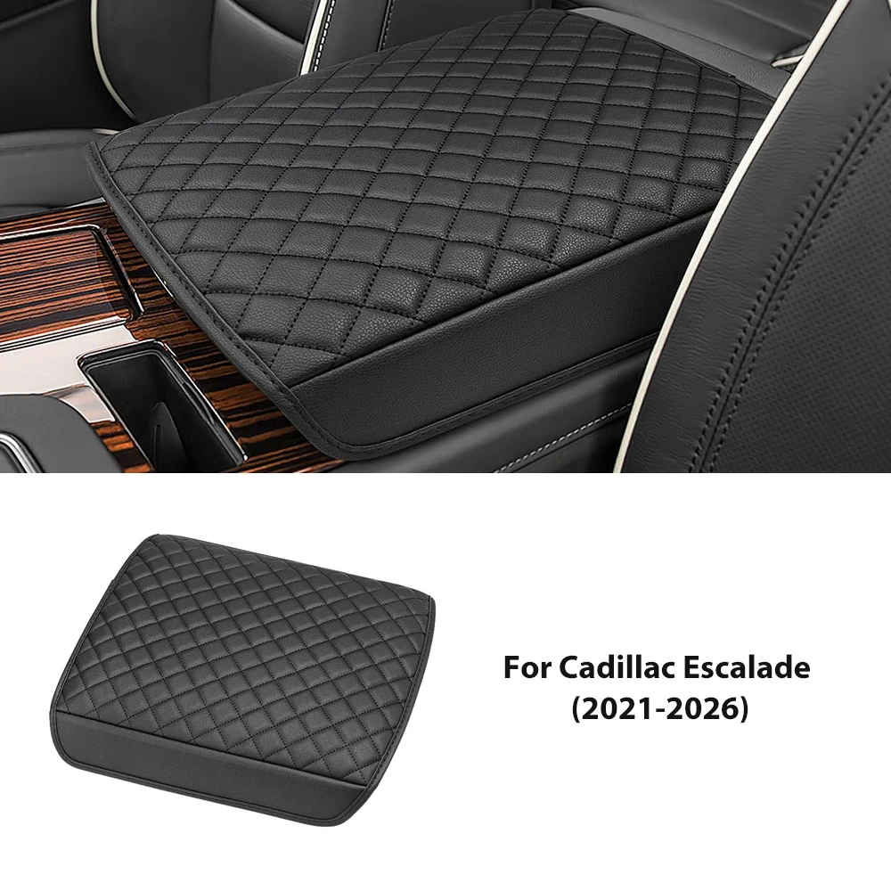 funda-premium-negra-a-cuadros-para-el-reposabrazos-de-la-consola-central-para-cadillac-escalade-2021-2026-impermeable-y-antiaranazos-accesorios-interiores
