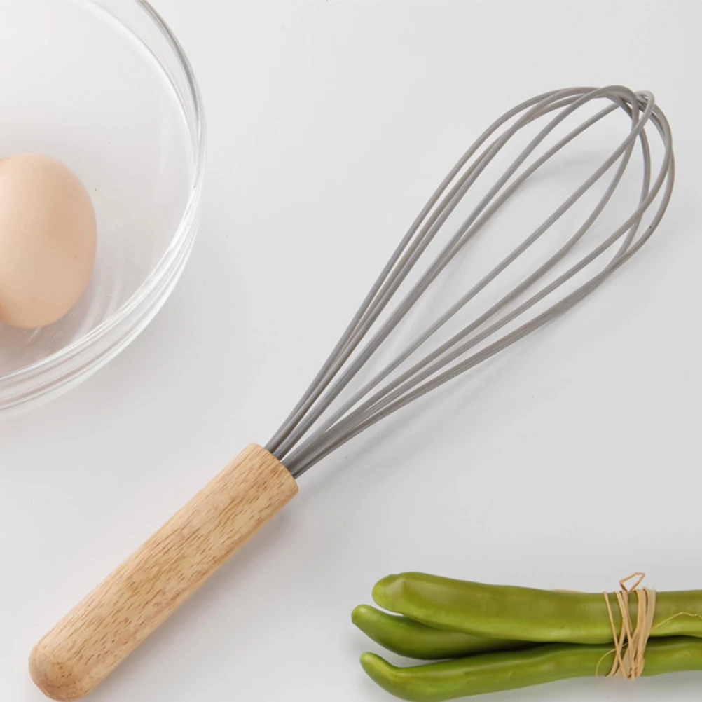 

4pcs Whisk Egg Beater Kitchen Hand Mixer Wooden Handle Bamboo Blend Tool for Coffee Milk Tea Sauces Marinades Baking Efficient