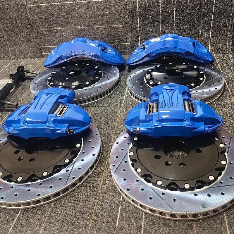 Sports Car 9N Large Brake Kit. Rotor with 6 Piston Calipers and Drilled, Customizable 355-440mm for  E90 E91 E92 E93 F80 F82