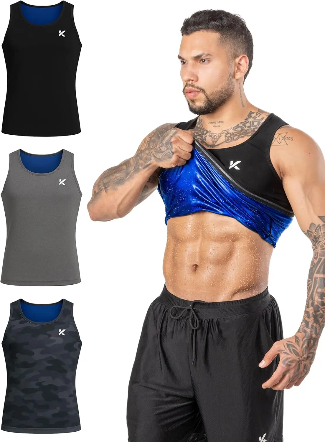 

Men's Heat Retention Pullover Vest for Gym Workouts - Sauna Suit & Shapewear Top