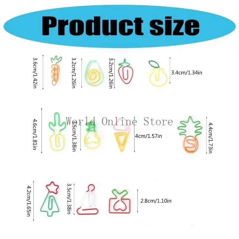 Novelty Paper Clip Colorful Paper Clip, Metal Fruit Design Paper Clip Set 87HC