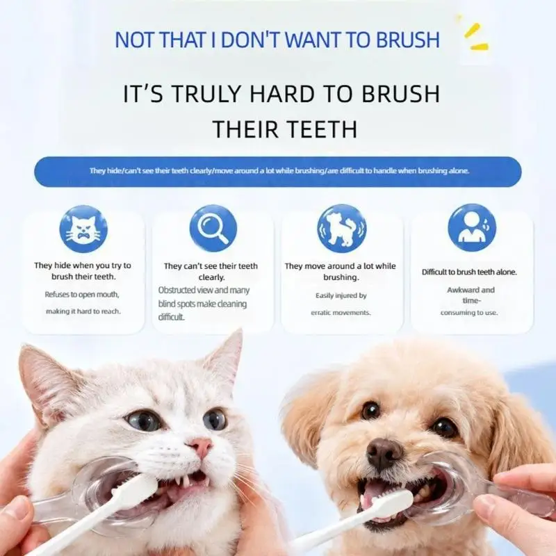 Clear Dog Mouth Opener, 6Piece Dental-Care Aid Maintains Mouth Access During Household Tooth Brushing and Inspection D2RD