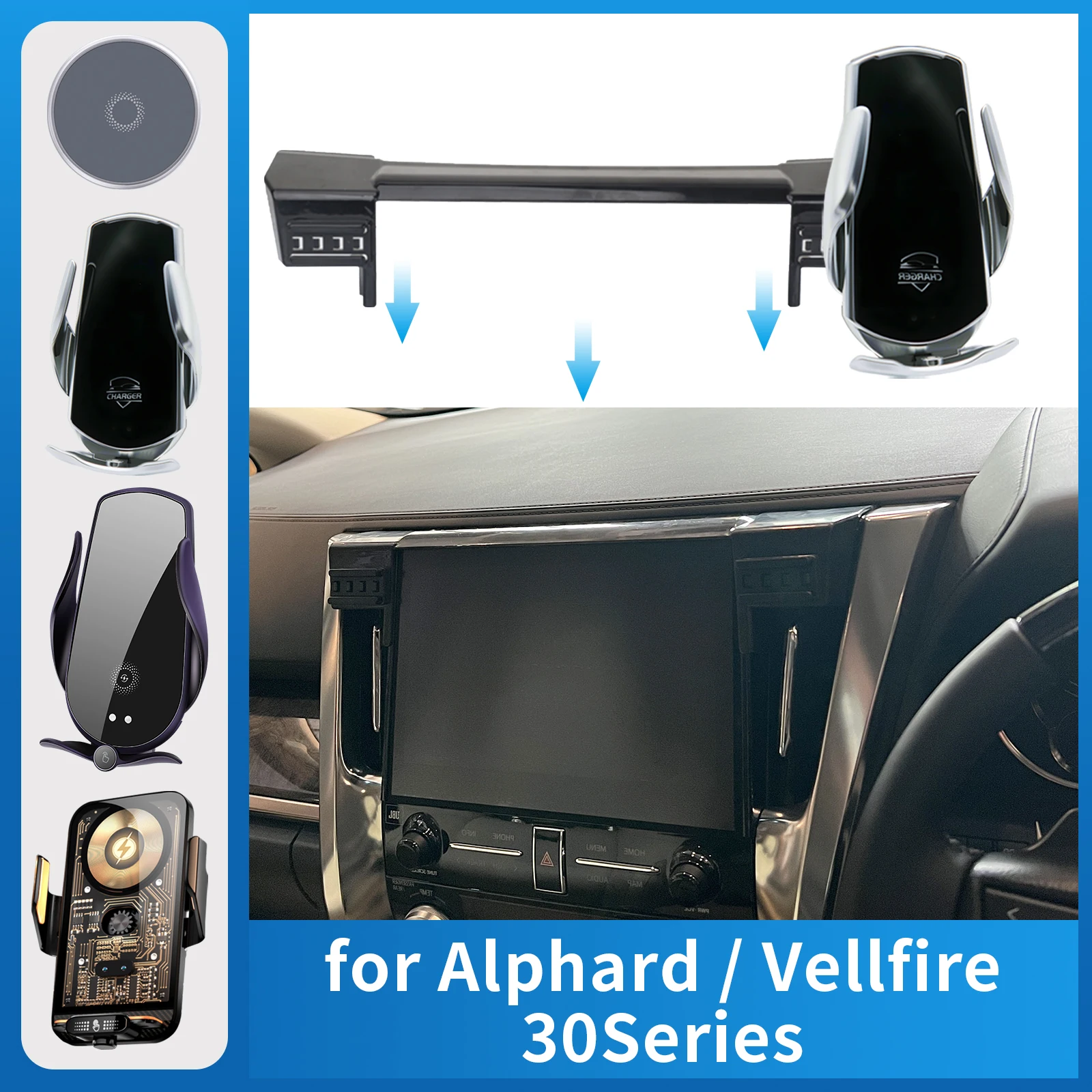 

Car Phone Holder for Toyota ALPHARD Vellfire 30 Series AH30 GPS Bracket Navigation Stand Auto Accessories