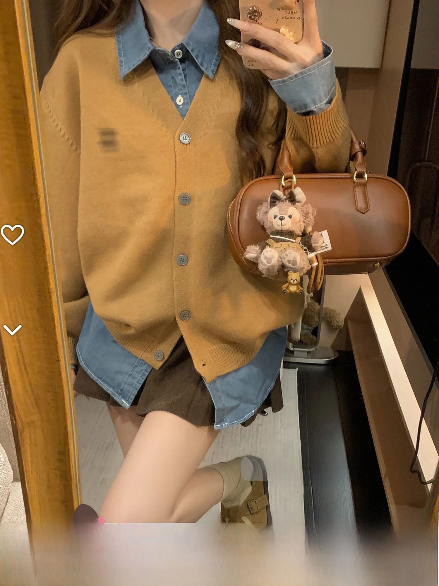 

Вязаный кардиган DDXZ с вышивкой, свободный крой, длинный рукав, в корейском стиле, повседневный, из мягкого хлопка, женский