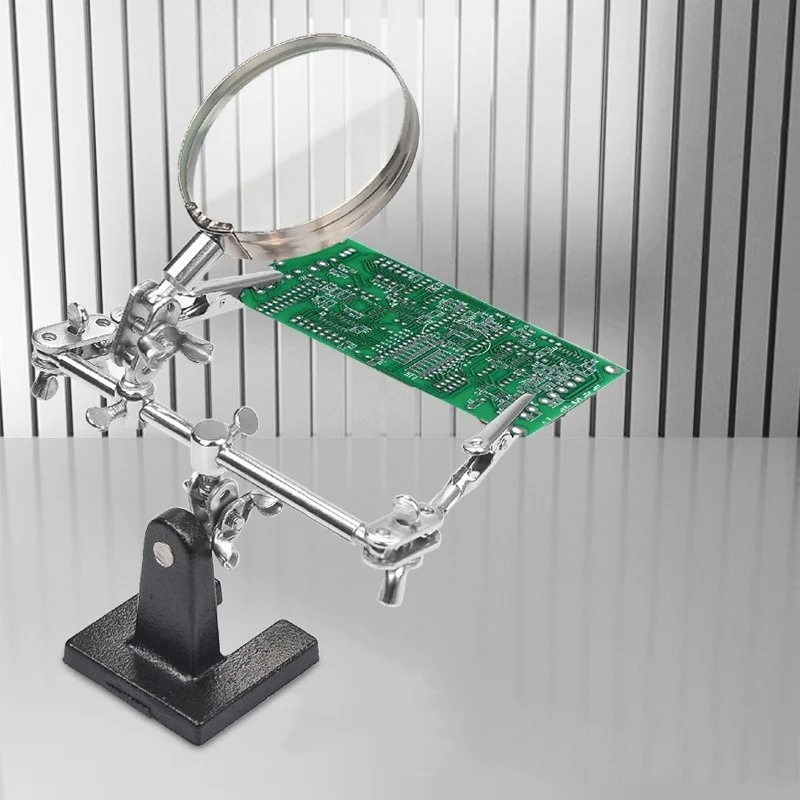 5X Magnifying Glass Helping Hands Soldering Station Adjustable Third Hand Tool for Precision Welding Repair Work
