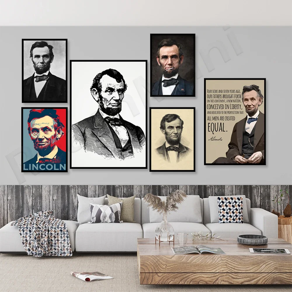 Abraham Lincoln Original Art Prints - Black and White, Lincoln Posters, Quotes Inspiration Prints Wall Art Posters