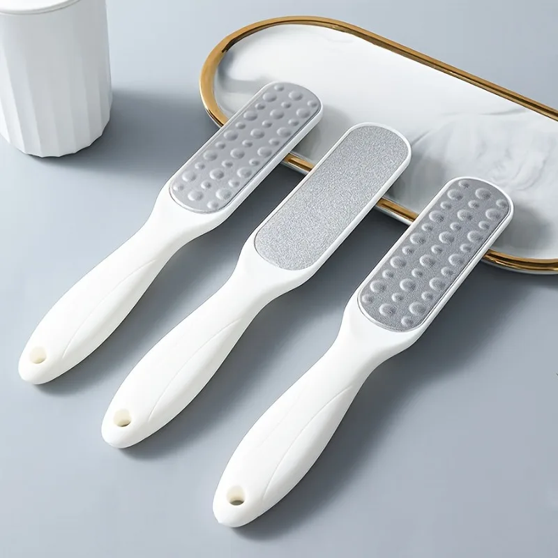 1/2PCS Edelstahl Doppelseitige Fuß Datei Entfernen Schwielen Peeling Abgestorbene Haut Füße Haushalt Badezimmer Fuß pflege Liefert