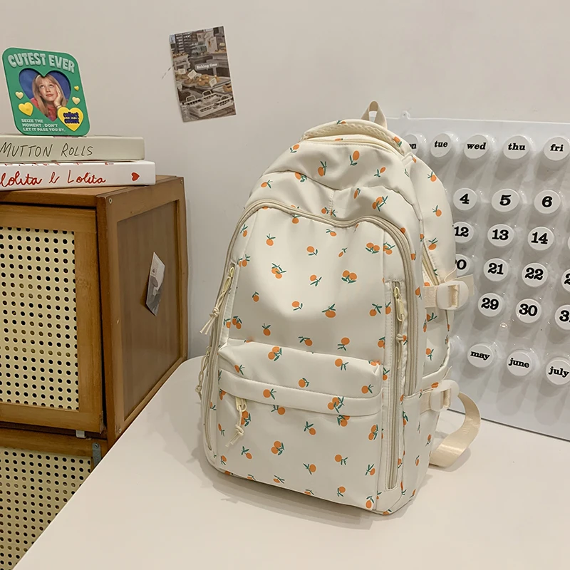 Zaino da viaggio casual floreale Zaino grande per libri Zaino estetico carino Zaini universitari per adolescenti Ragazze Donne Studenti