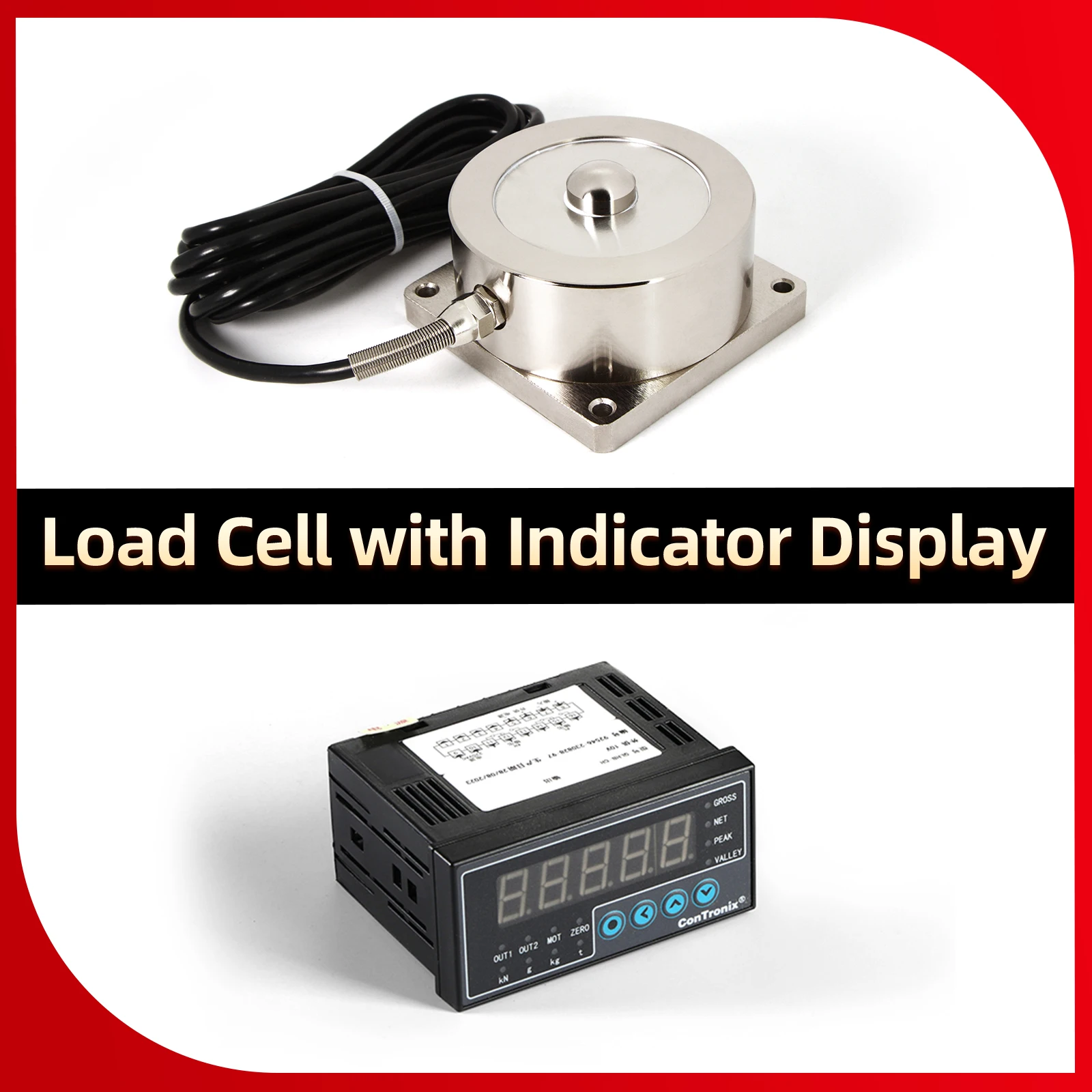 

Spoke Load Cell Sensor+Indicator Display,Test Tension and Compression Force for Scale,200KG