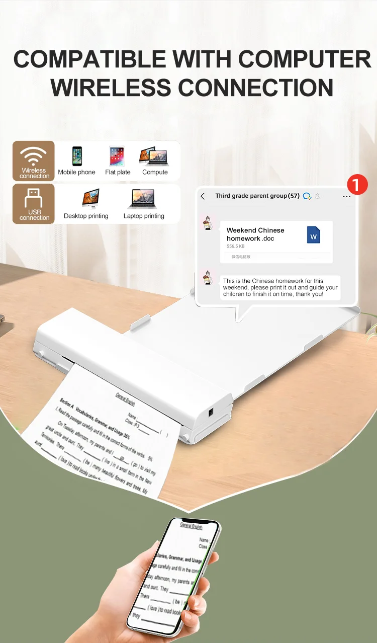 Impresora de dientes azules China: Mini impresora térmica a Color con Bluetooth y funcionalidad recargable