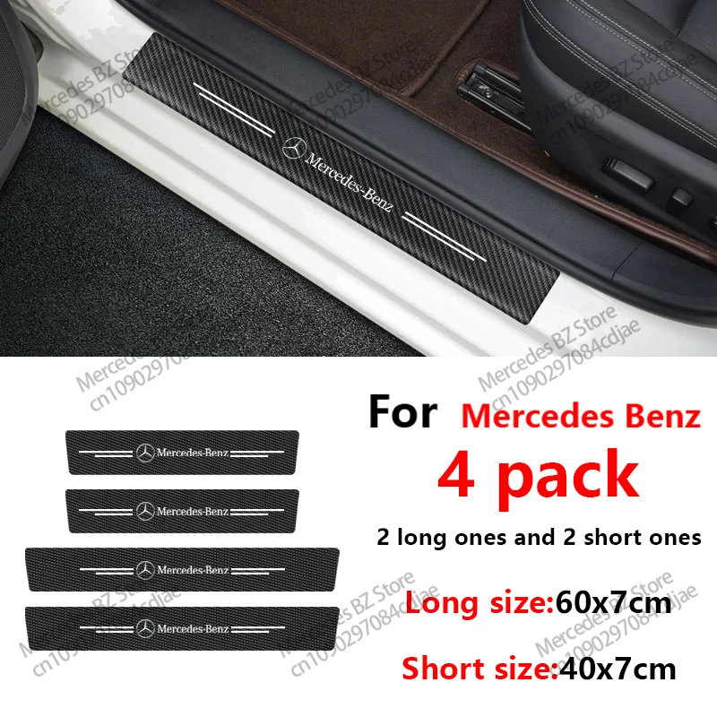 

4/8PCS Carbon Fiber Door Sill Stickers Car Door Sill Protection Strips For Mercedes Benz GLE W167 W166 AMG Sticker Accessories