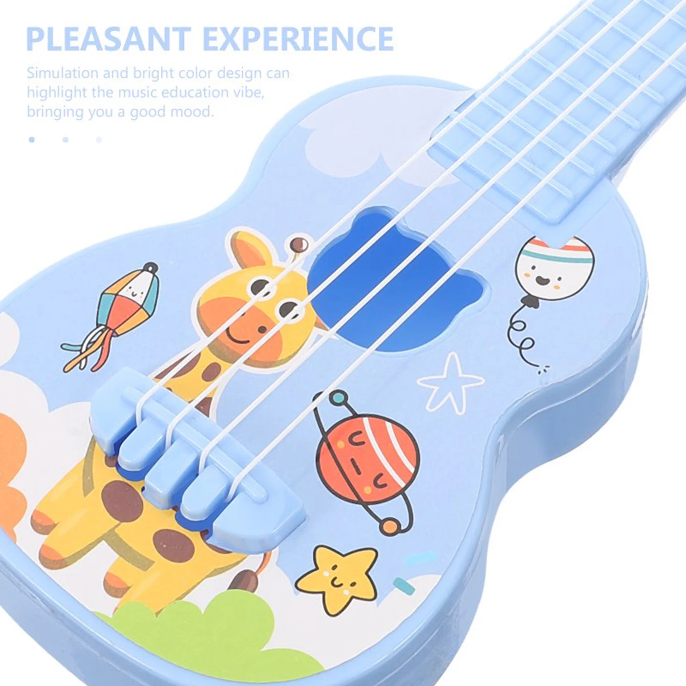 Guitarra Ukulele Montessori para crianças, brinquedo para tocar instrumentos com pás, simulando Yukrili, brinquedos musicais para meninos e meninas, presentes, 21cm