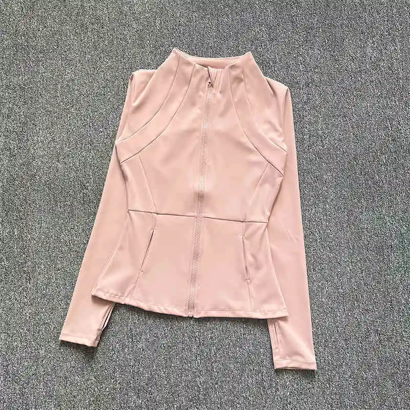 معطف رياضي يوجا احترافي سريع الجفاف للنساء؛ قميص جري بسحاب للصالة الرياضية؛ بدلة يوجا بأكمام طويلة لخريف وشتاء #2