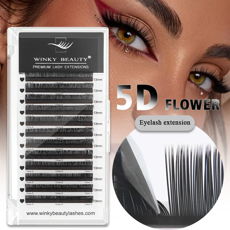 

winky beauty 5D Flora Lashes 0.07mm Easy Fan Eyelash Extensions Wholesales Premade Volume 12 Rows Natural Soft Lashes