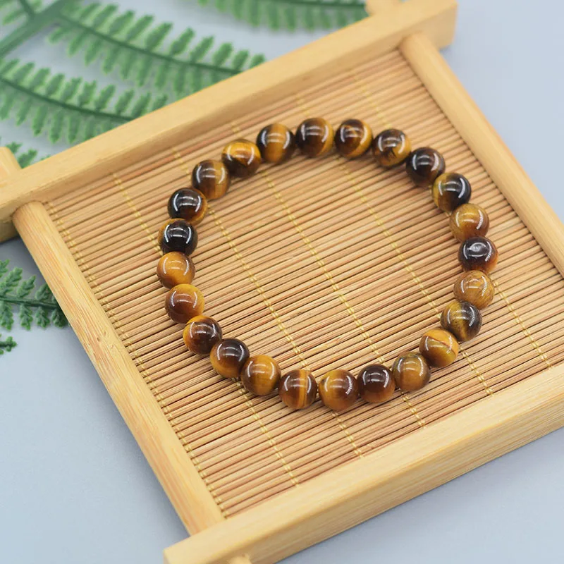 5A Natural Tiger Eye Beads Bracelet Men Women Real Original Stone Bead Crystal Made of Natural Stone Jewelry for Women Wholesale