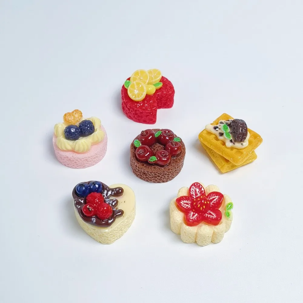 Cute Simulation Mini Fruit Cake DIY Accessories for Haipin Pendant Kawaii Dollhouse Decor Miniature Craft