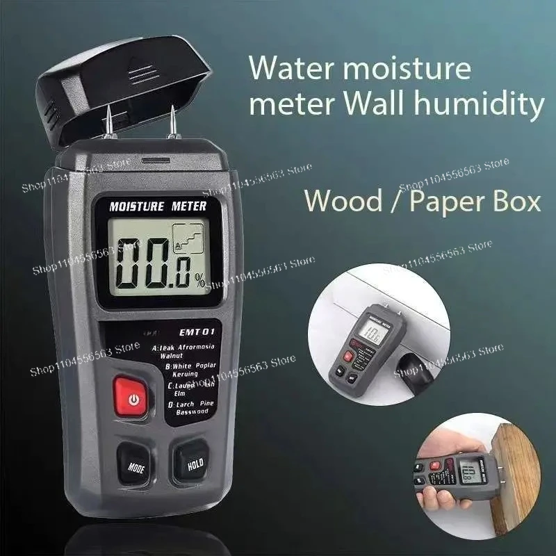 Multi-Functional Wood Moisture Tester - Detects Moisture Content & Humidity for Wood