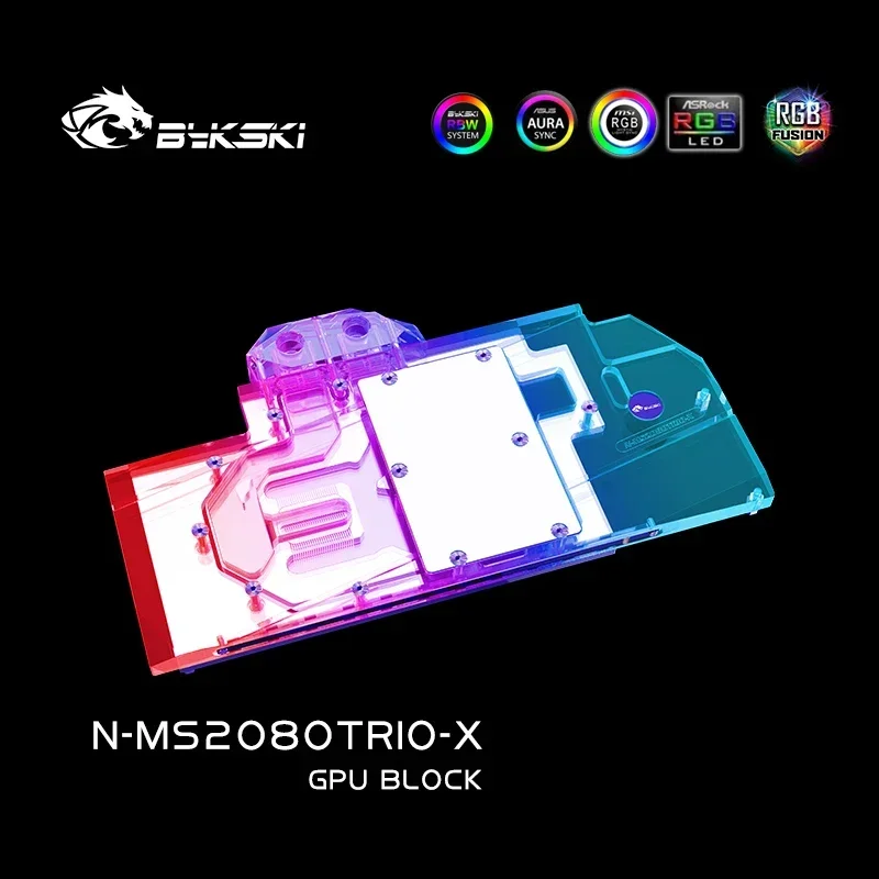 Imagem -06 - Bykski N-ms2080trio-x Gpu Bloco de Água para Msi Rtx 2080 Trio 2080 2070 Super Trio Placa Gráfica Bloco Vga Gpu Cooler