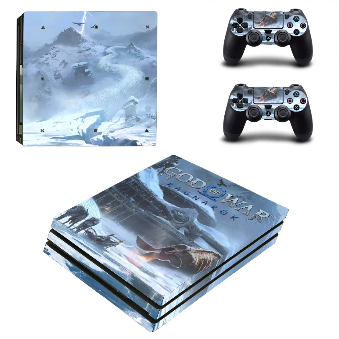 God of War-Autocollant de protection pour console PS4 Pro, décalcomanie en vinyle, peaux de contrôleur