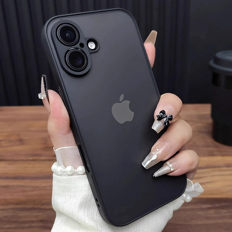 

Pop Luxury Transparent Matte Phone Case For IPhone 11 12 13 14 15 16 Pro Max 16E X Xs Max XR 7 8 Plus Bumper Back Cases Cover