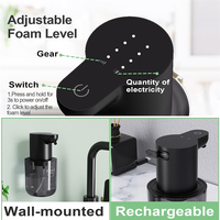 FYBL-Touchless Automatic Foaming Soap Dispenser,4-Level Adjustable 400Ml Wall Mount Rechargeable Foam Hand Soap Dispenser