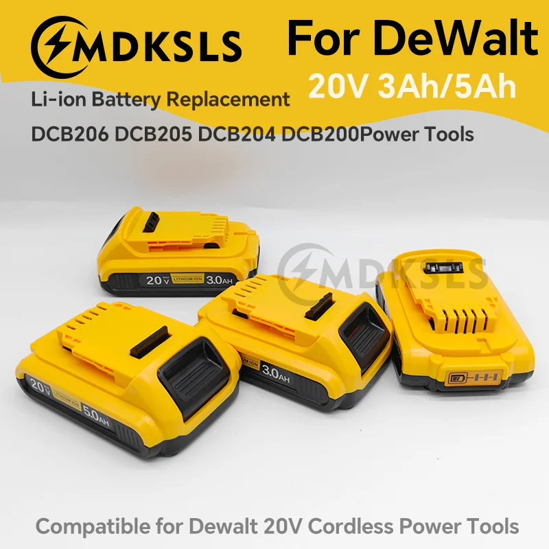 

For DeWalt 18v 20V Max Lithium Ion Batteries 20V 3Ah/5Ah DCB203 Li ion Battery ReplacementDCB206 DCB205 DCB204 DCB200Power Tools