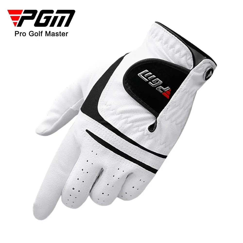 1 Pcs PGM Sheepskin Professional Golf Left Hand Gloves for Men Gloves Palm Thickening Gift for Golfer Soft Breathable Pack